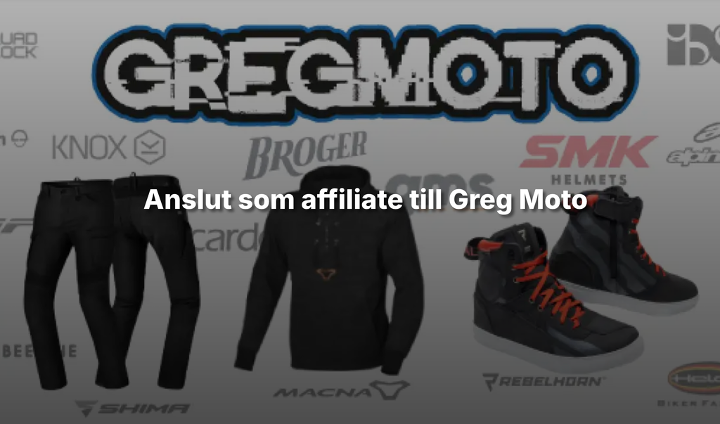 Anslut dig till Greg Moto's Affiliatesida och börja tjäna pengar