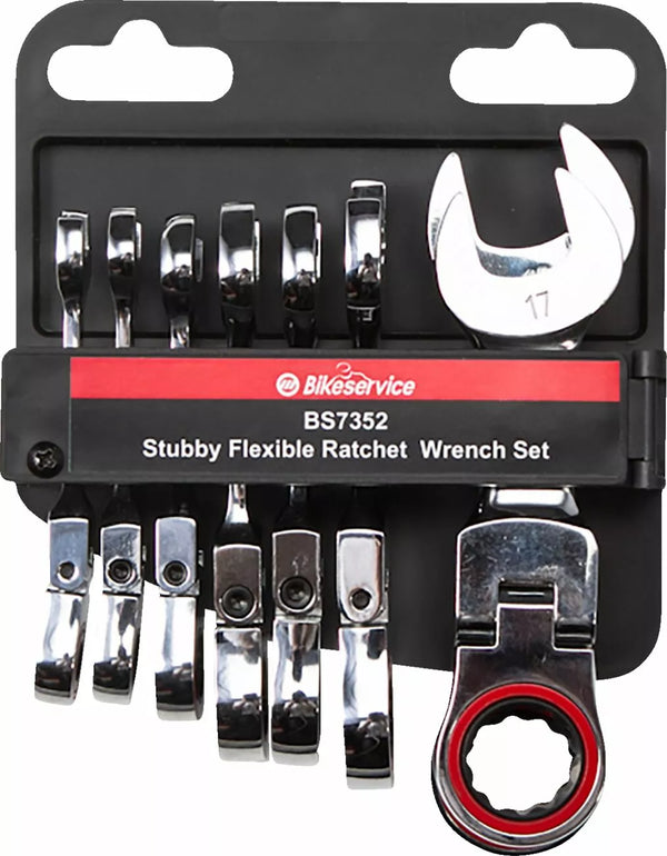BIKESERVICE TOOL FLEXHEAD WRENCH 8PC BS7352