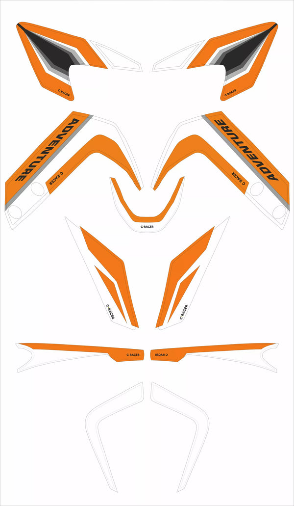 C-RACER STICKER KIT KTM390ADV WHT STK-KTM390ADV-W