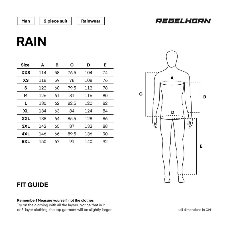 Rebelhorn rain set 2-part rain black /flu