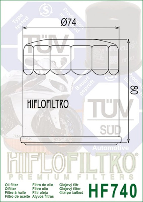 HIFLOFILTRO Oil Filter - HF740 HF740