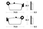 TECNIUM MX/ATV Sintered Metal Brake pads - MO104 1022838