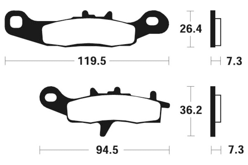 Tecnium MX/ATV Sintrad Metall Bromsbelägg - MO226