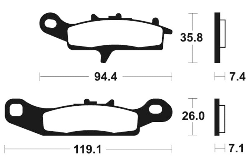 TECNIUM MX/ATV Sintered Metal Brake pads - MO298 1022876