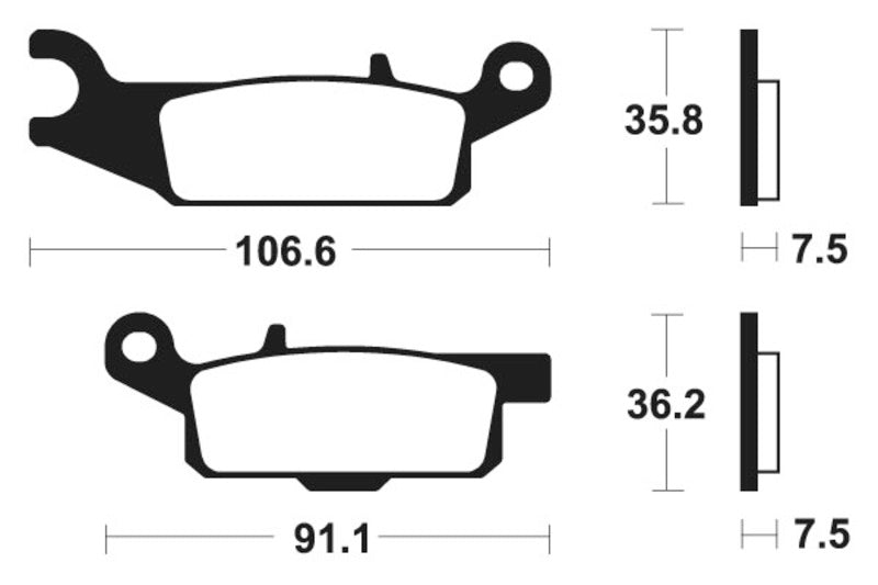 TECNIUM MX/ATV Sintered Metal Brake pads - MO349 1022890