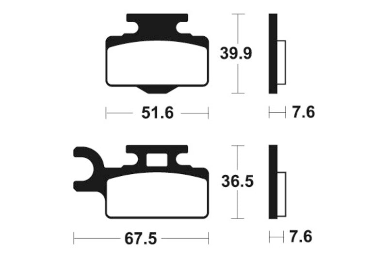 TECNIUM Racing MX/ATV Sintered Metal Brake pads - MOR252 1022963