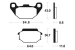 TECNIUM Maxi Scooter Sintered Metal Brake pads - MSS249 1023197