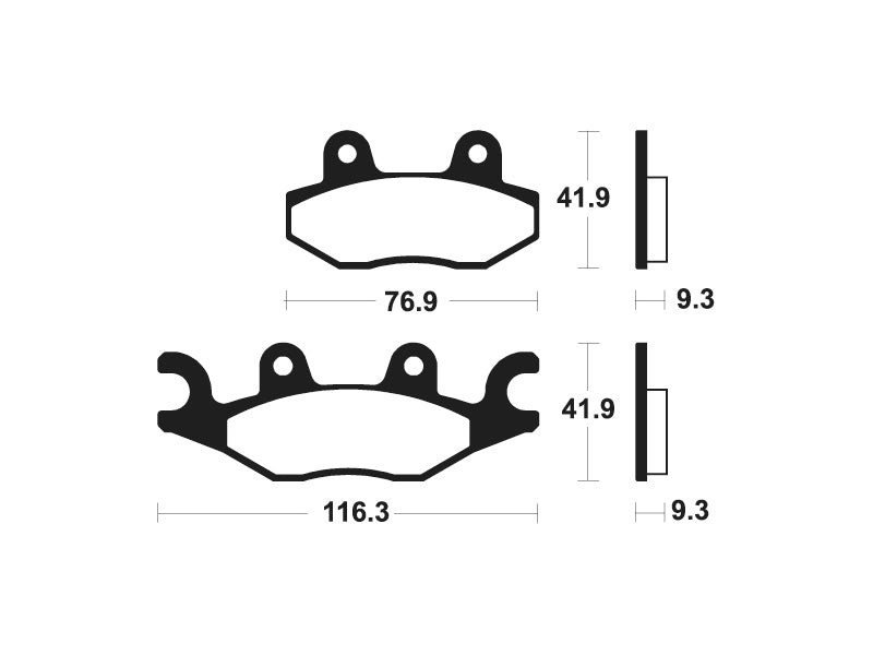 TECNIUM Maxi Scooter Sintered Metal Brake pads - MSS378 1023223