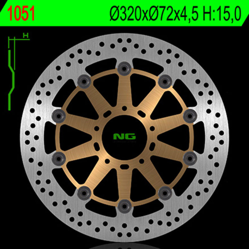 NG BRAKE DISC ROUND 1051