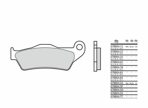 BREMBO Off-Road Sintered Metal Brake pads - 07BB04SX 07BB04SX