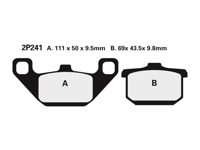 NISSIN Street Semi-Metallic Brake pads - 2P-241NS 2P-241NS