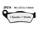 NISSIN Off-Road Semi-Metallic Brake pads - 2P-274GS 2P-274GS