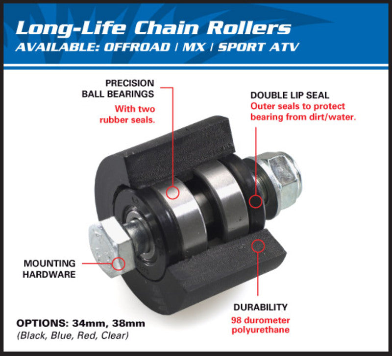 ALL BALLS Upper/Lower Chain Roller Black 79-5009