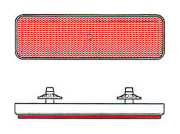 Bihr red rectangular retro-reflector 8164 