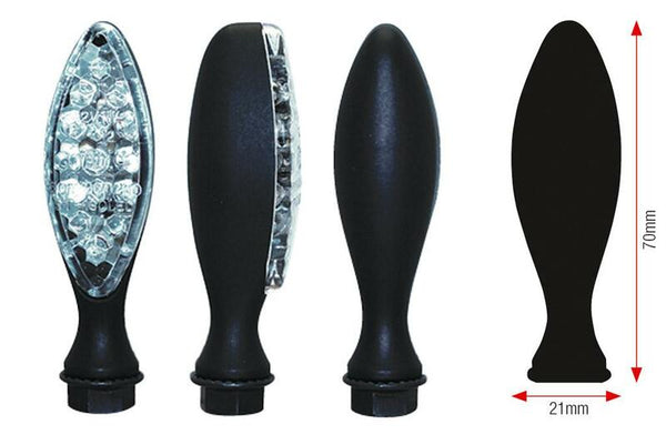 BIHR Elipse LED Blinkers – Svart Metall Universal | 01-1908BK