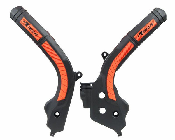 RACETECH Bi-material Frame Guard Black/Orange R-PRTKTMNRAR1