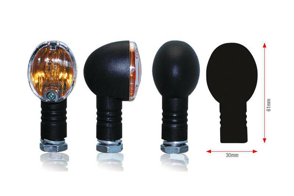 Bihr basic 21w blinkers - white lens, black house | Universal 002-2 (PAR)