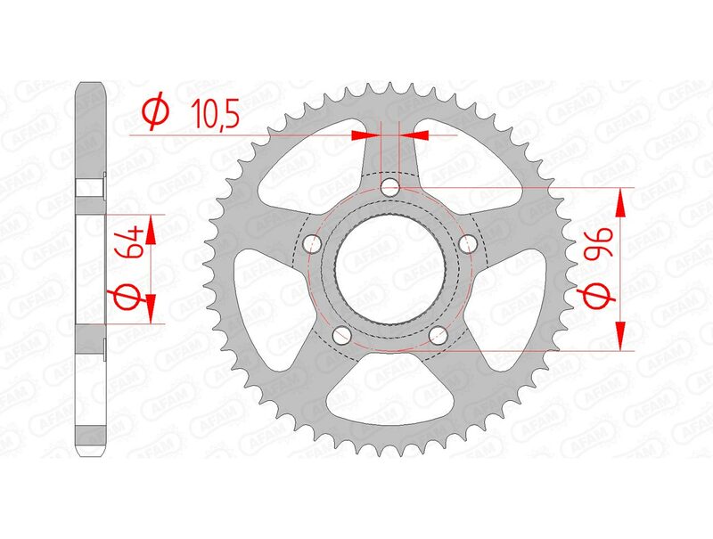 AFAM Steel Standard Rear Sprocket 10203 - 428