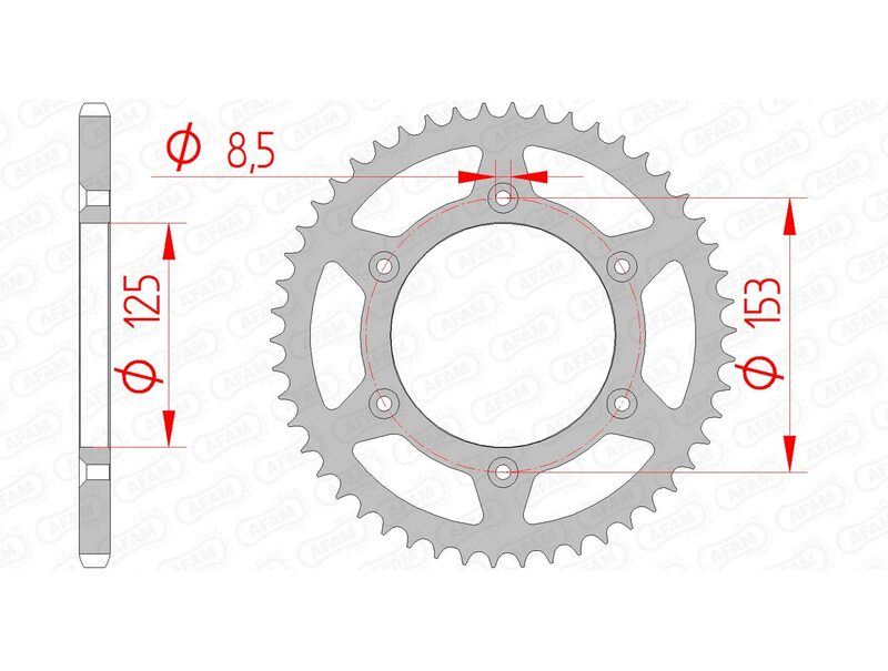 AFAM Steel Standard Rear Sprocket 10212 - 520