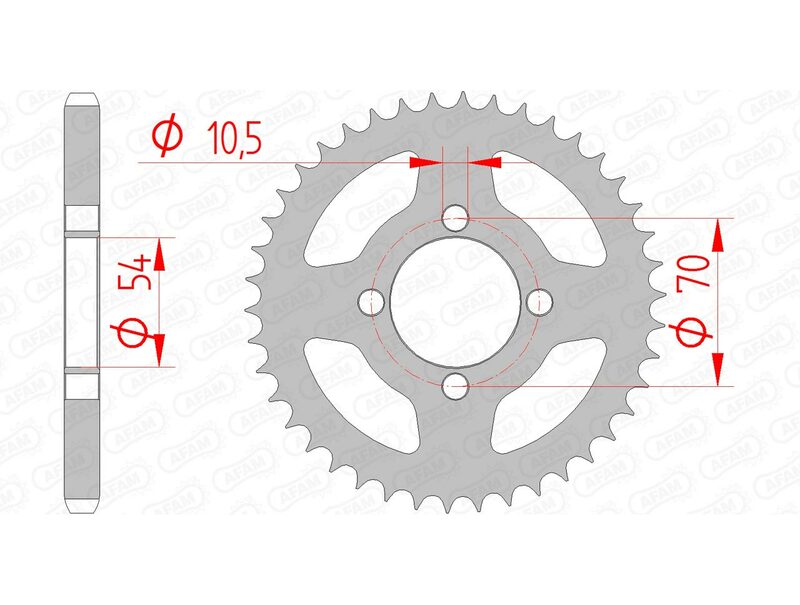 AFAM Steel Standard Rear Sprocket 10229 - 428