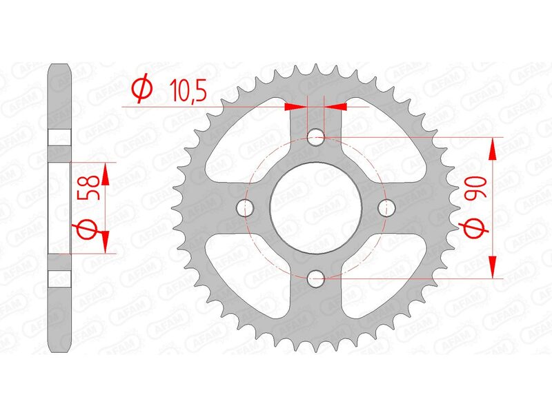 AFAM Steel Standard Rear Sprocket 10236 - 428