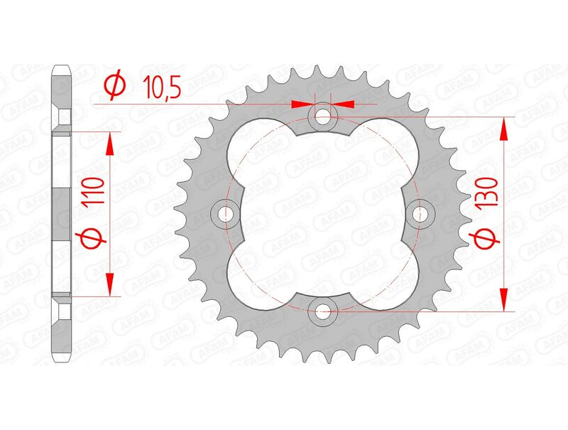 AFAM Steel Standard Rear Sprocket 10318 - 520