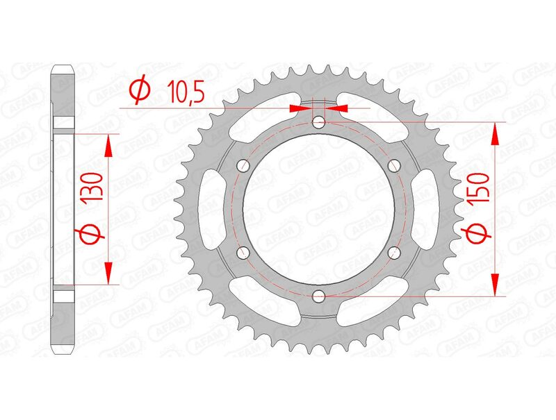 AFAM Steel Standard Rear Sprocket 10502 - 525