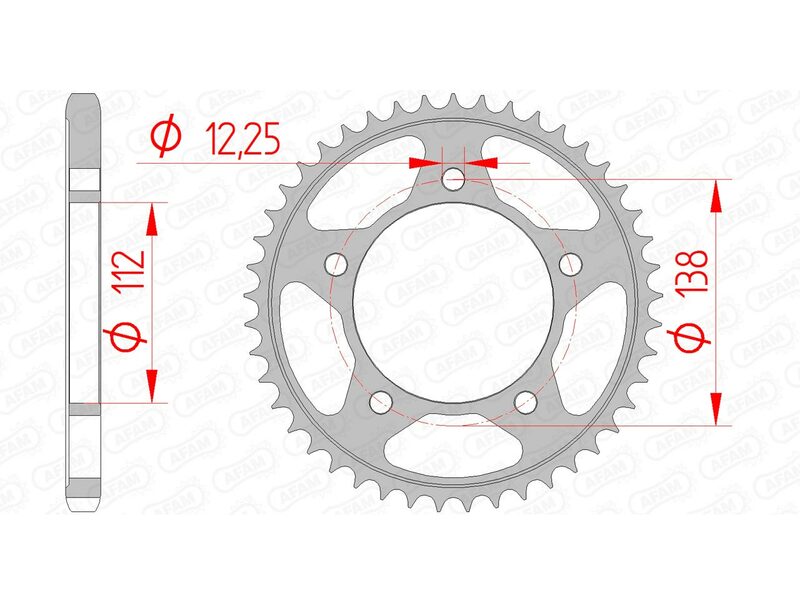 AFAM Steel Standard Rear Sprocket 10613 - 525