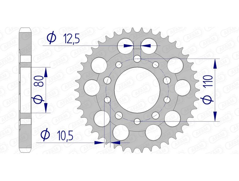 AFAM Aluminium Ultra-Light Rear Sprocket 11605 - 530