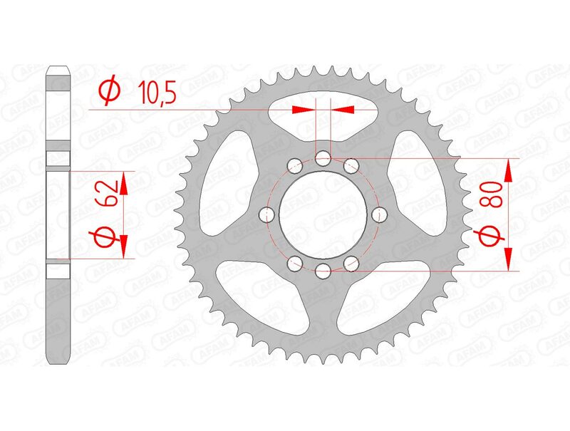 AFAM Steel Standard Rear Sprocket 12204 - 428