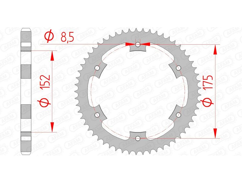 AFAM Steel Standard Rear Sprocket 12207 - 428