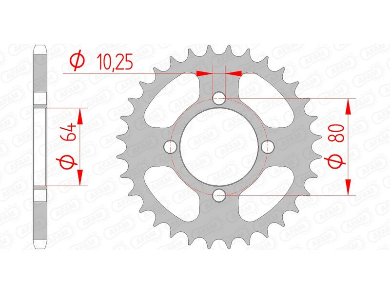 AFAM Steel Standardní zadním sprock 12214 - 520