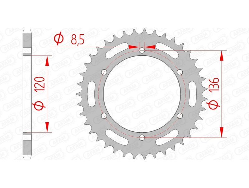 AFAM Steel Standard Rear Sprocket 12304 - 520