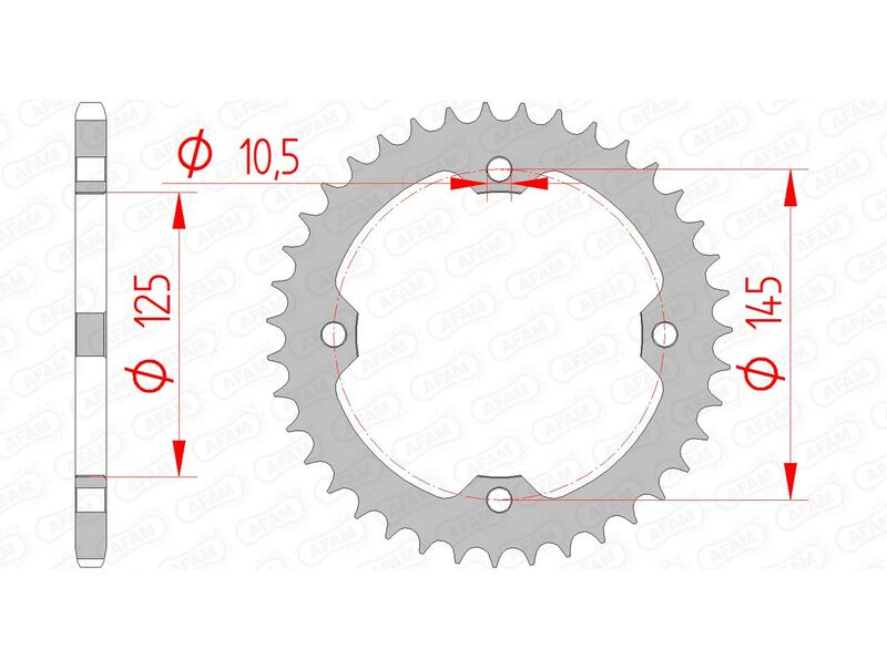 AFAM Steel Standard Rear Sprocket 12407 - 520