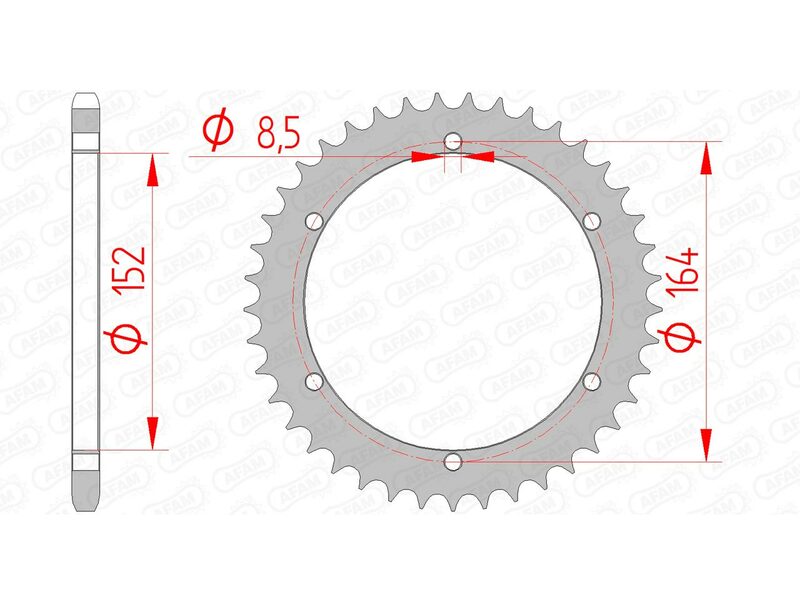 AFAM Steel Standard Rear Sprocket 12502 - 520