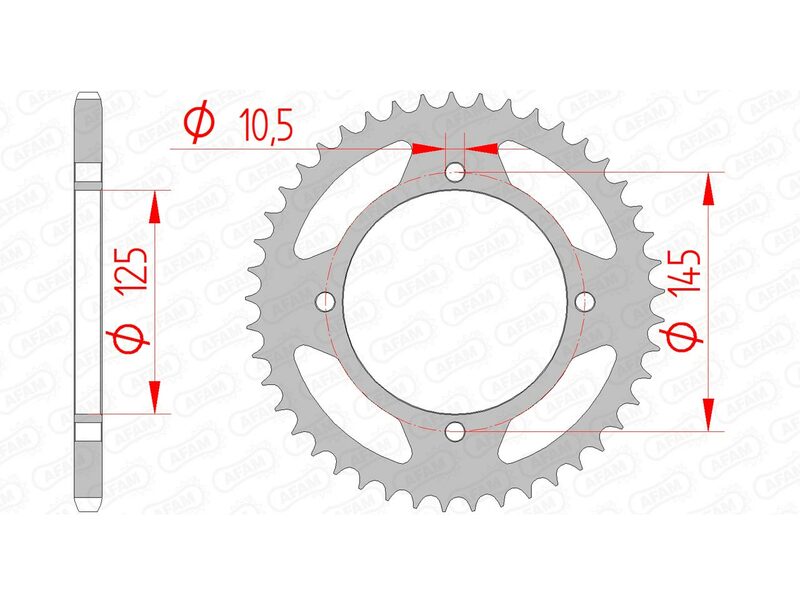 AFAM Steel Standard Rear Sprocket 12505 - 520