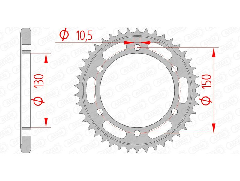 AFAM Steel Standard Rear Sprocket 12606 - 525