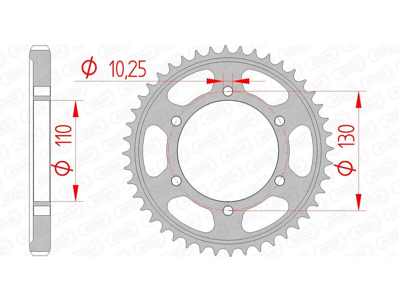 AFAM Steel Standard Rear Sprocket 12813 - 530