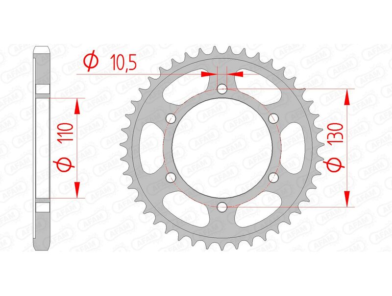 AFAM Steel Standard Rear Sprocket 12815 - 525