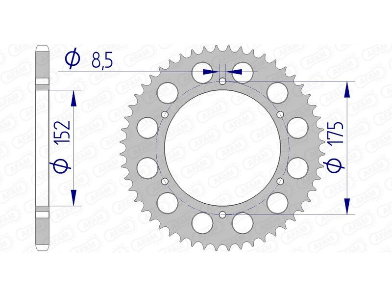 AFAM Aluminium Ultra-Light Hard Anodized Rear Sprocket 13301 - 520