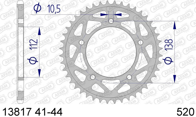 AFAM Aluminium Rear Sprocket 13817 - 520