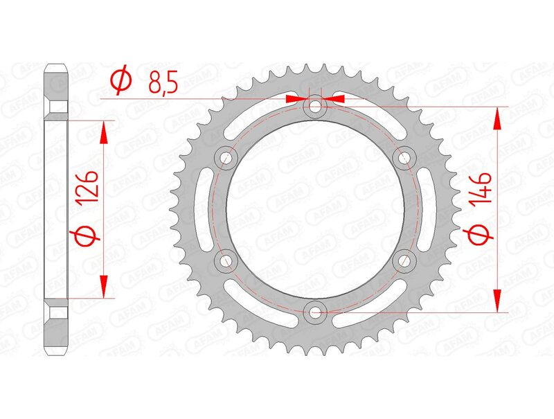 AFAM Steel Standard Rear Sprocket 14207 - 428