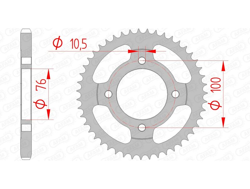 AFAM Steel Standard Rear Sprocket 14208 - 428