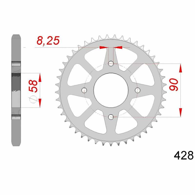 AFAM Steel Standard Rear Sprocket 14212 - 428