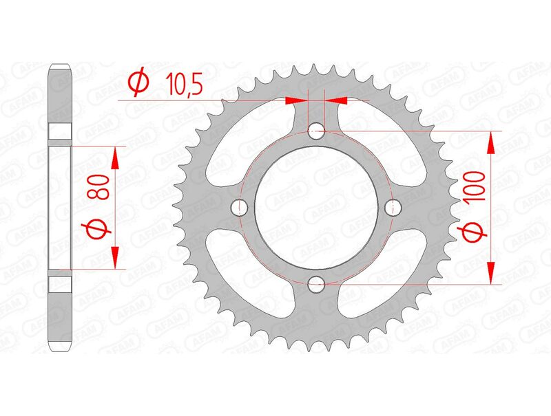 AFAM Steel Standard Rear Sprocket 14213 - 428