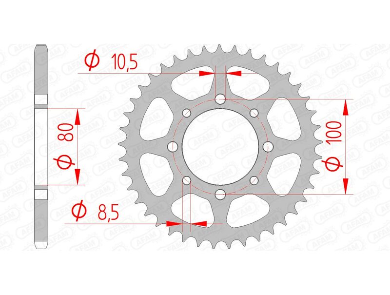 AFAM Steel Standard Rear Sprocket 14312 - 520