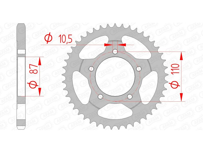 AFAM Steel Standard Rear Sprocket 14404 - 525