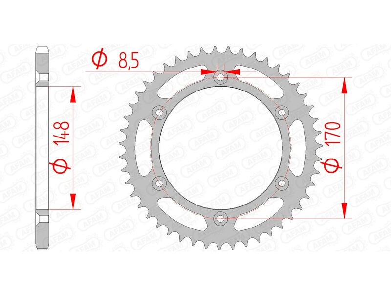 AFAM Steel Standard Rear Sprock 14501 - 520