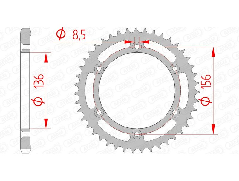 AFAM Steel Standardní zadním Sprock 14506 - 525