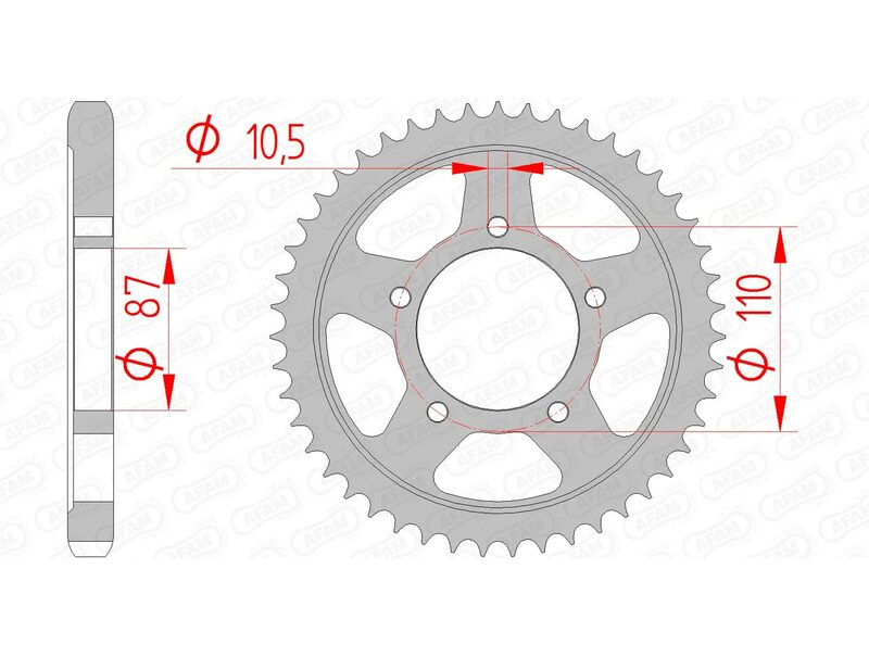 AFAM Steel Standard Rear Sprocket 14601 - 530